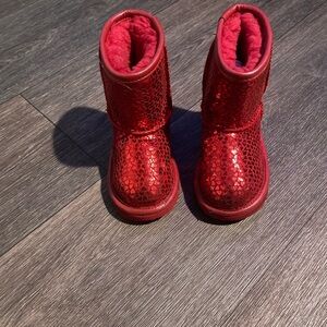 UGG Kids Red Sparkle Boots